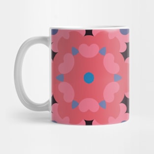 Retro Mandala Flower Blue and Pink Mug